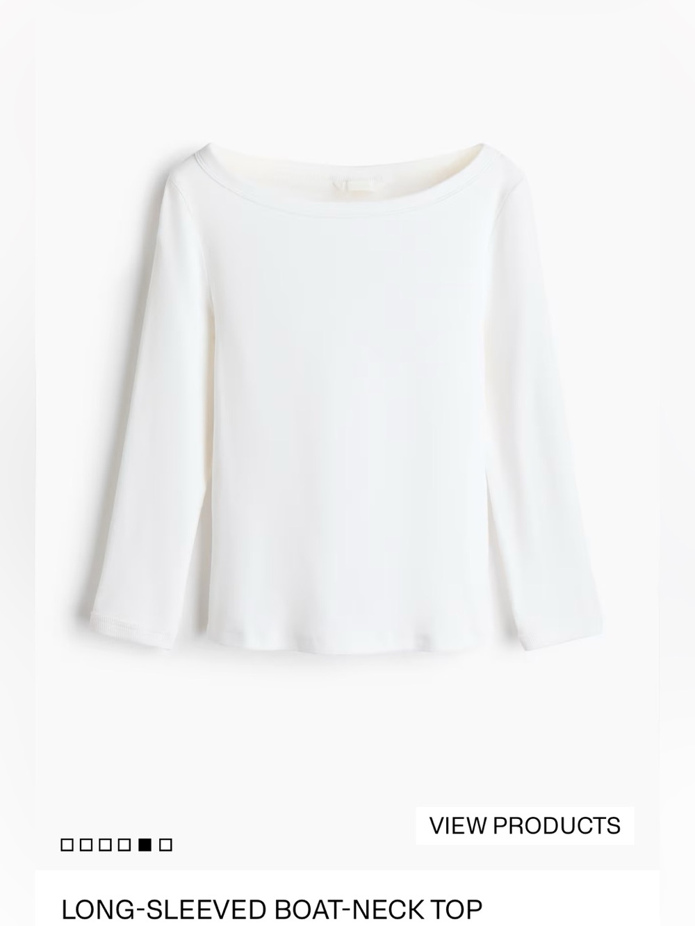 Women's Boatneck Long-Sleeve Top - White